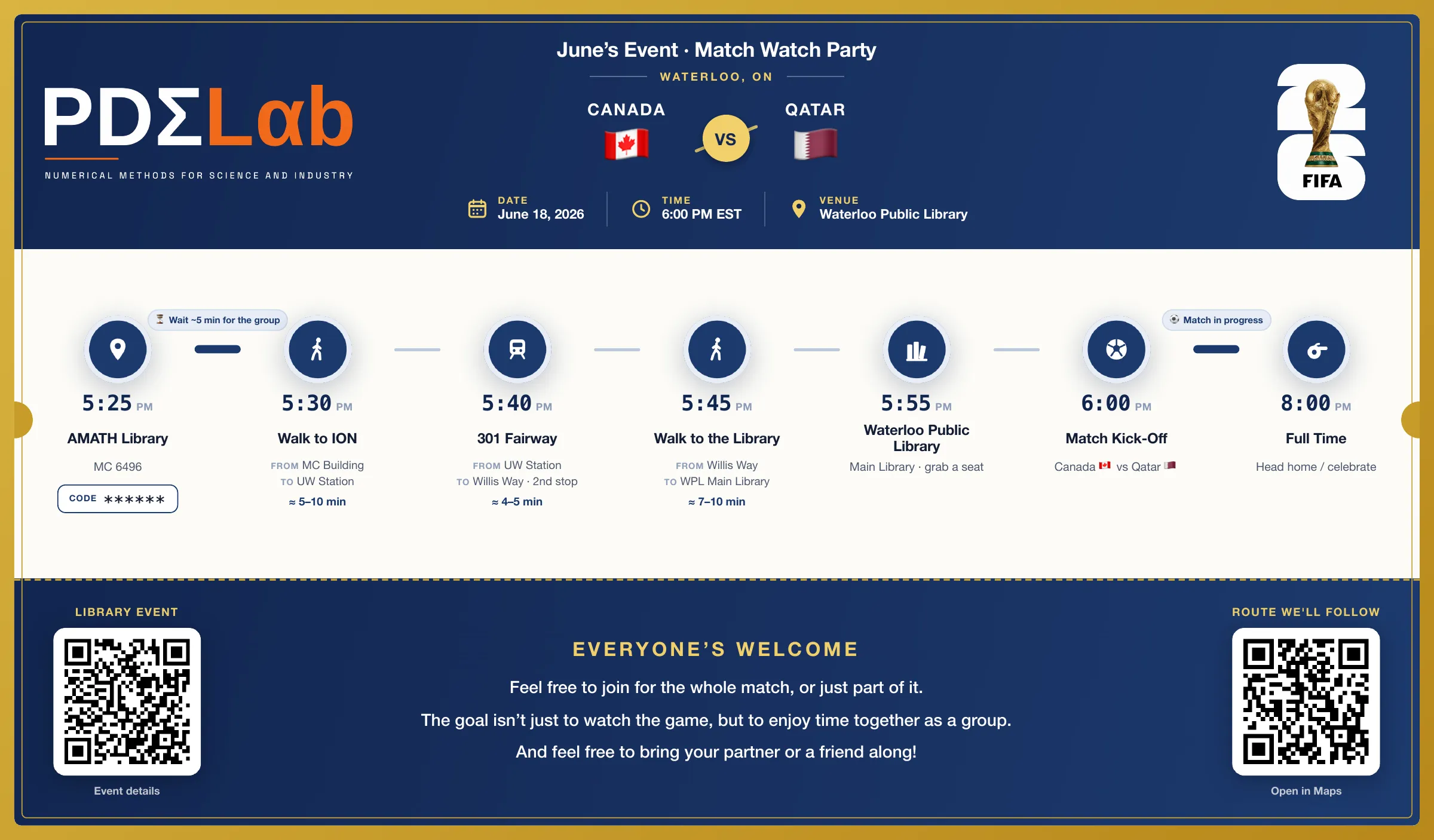 Event ticket for Canada vs Qatar - World Cup Watch Party